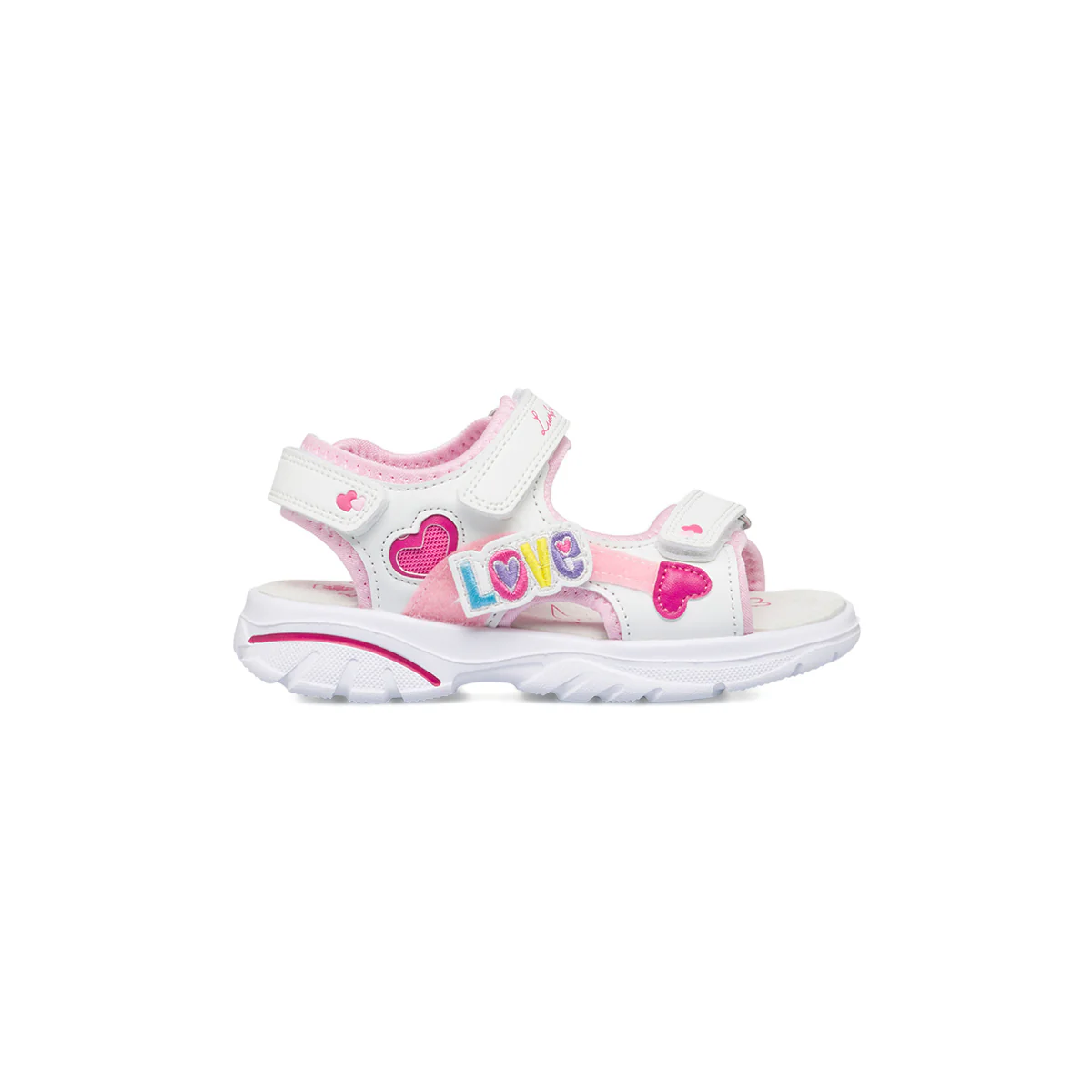 Sandali bianchi da bambina con cuoricini Lumberjack Siah