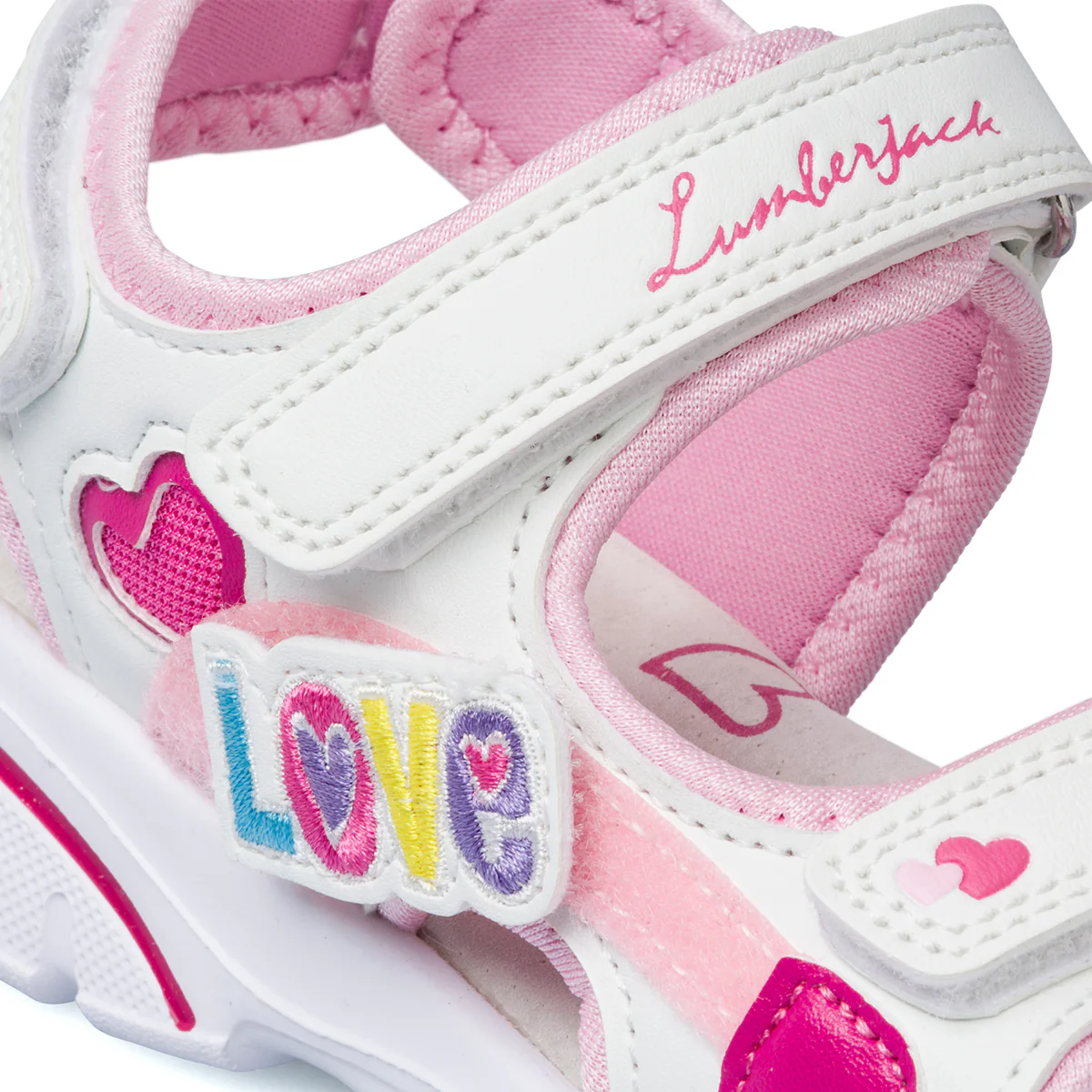Sandali bianchi da bambina con cuoricini Lumberjack Siah - Image 6