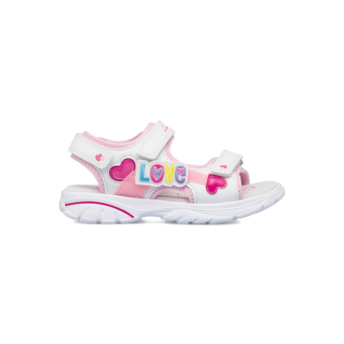 Sandali bianchi da bambina con cuoricini Lumberjack Siah
