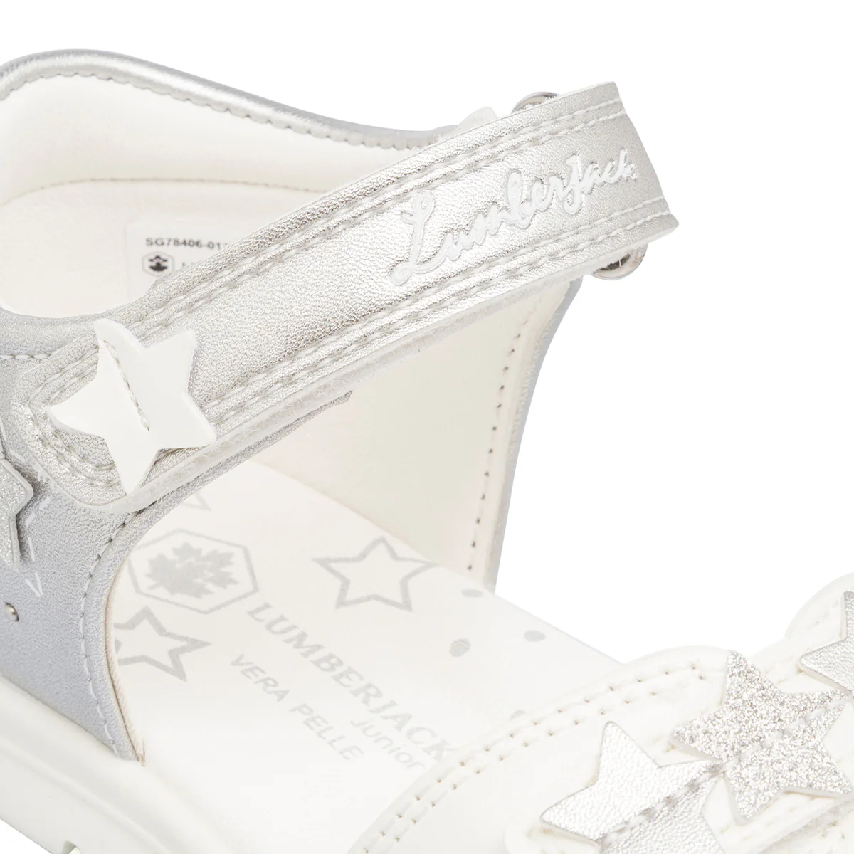 Sandali Bianchi da Bambina con decorazione Stelle Lumberjack - Image 4