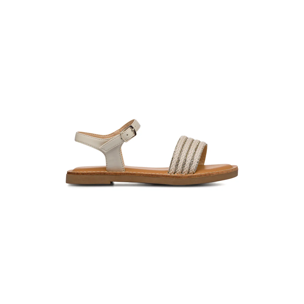 Sandali Bianchi da Bambina con fascia e Strass Dieci Baci