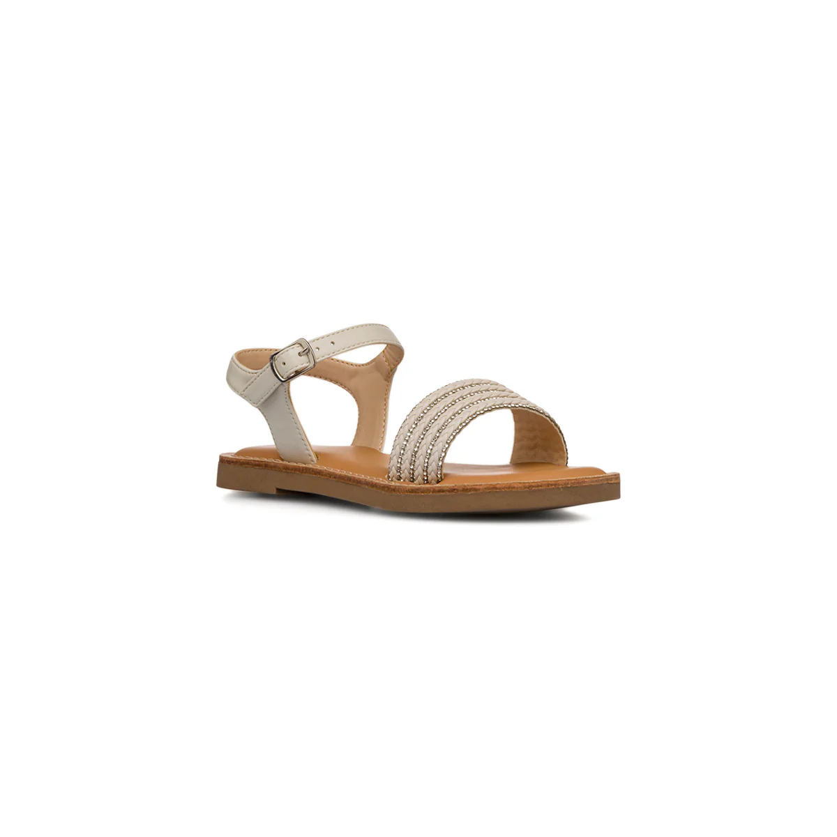 Sandali Bianchi da Bambina con fascia e Strass Dieci Baci - Image 2