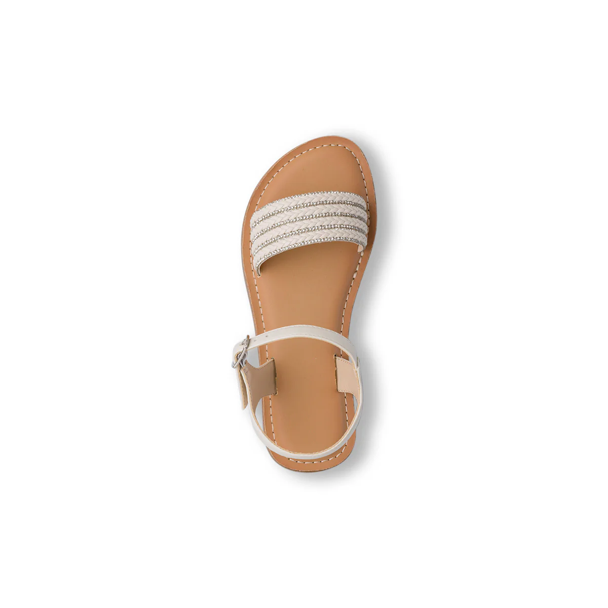 Sandali Bianchi da Bambina con fascia e Strass Dieci Baci - Image 6