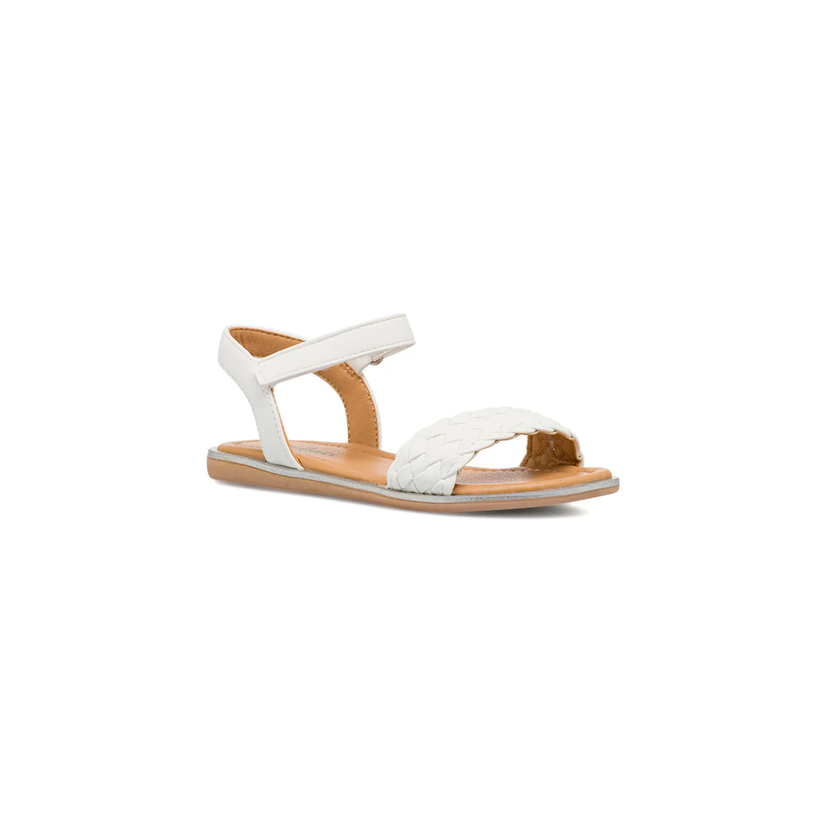 Sandali bianchi da bambina con fascia intrecciata e strappo Dieci Baci - Image 5