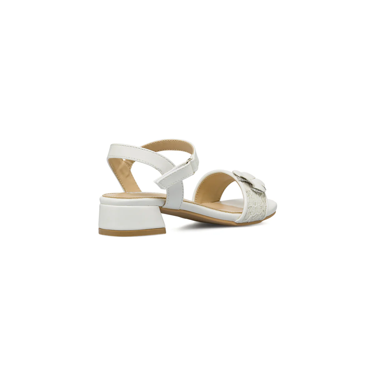 Sandali Bianchi da Bambina con fiore decorativo glitter Dieci Baci - Image 3