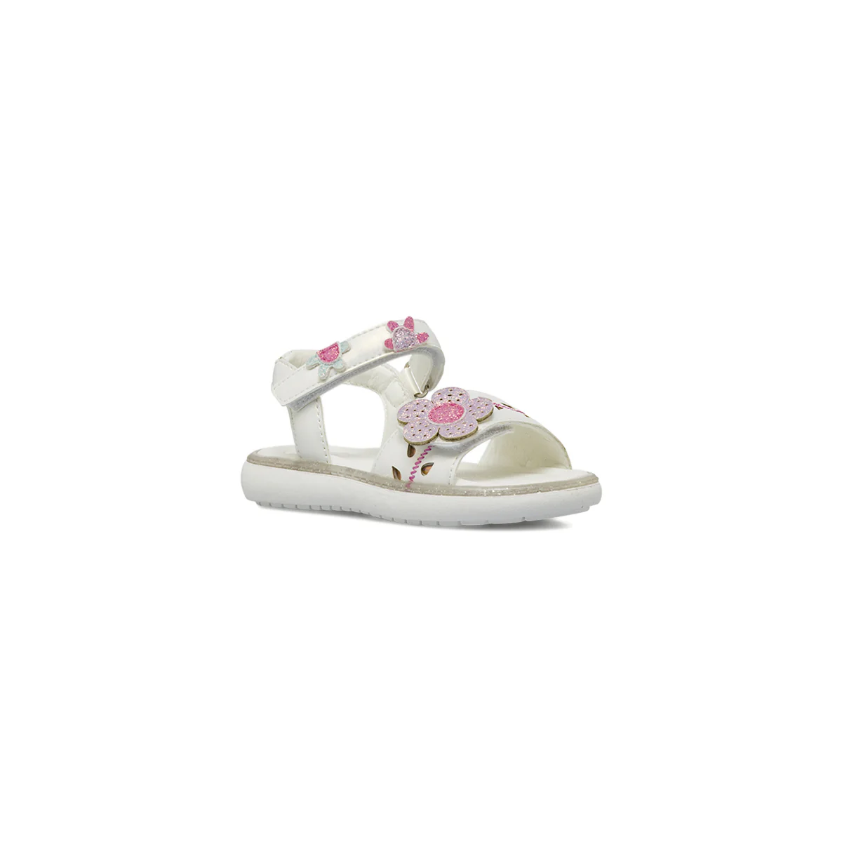 Sandali bianchi da Bambina con fiore rosa glitter Le scarpe di Alice - Image 2