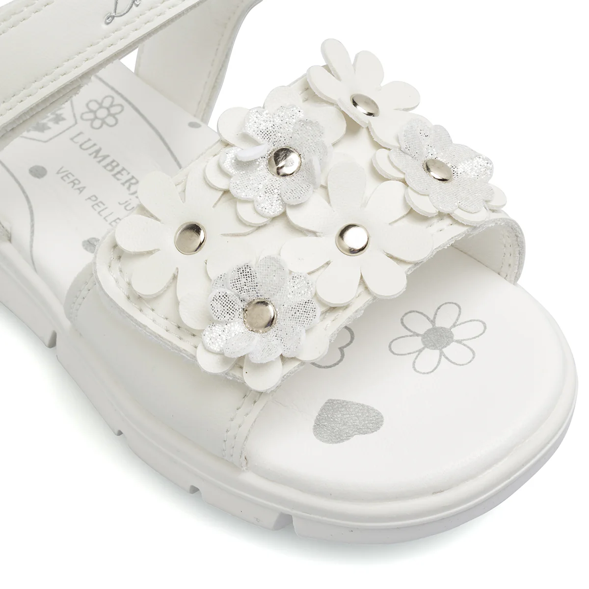 Sandali bianchi da Bambina con fiori decorativi e glitter Lumberjack - Image 5