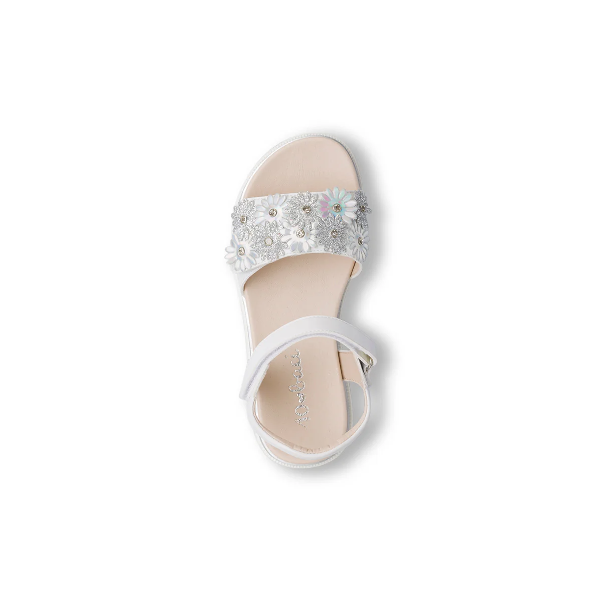 Sandali bianchi da Bambina con fiori e glitter Dieci Baci - Image 5
