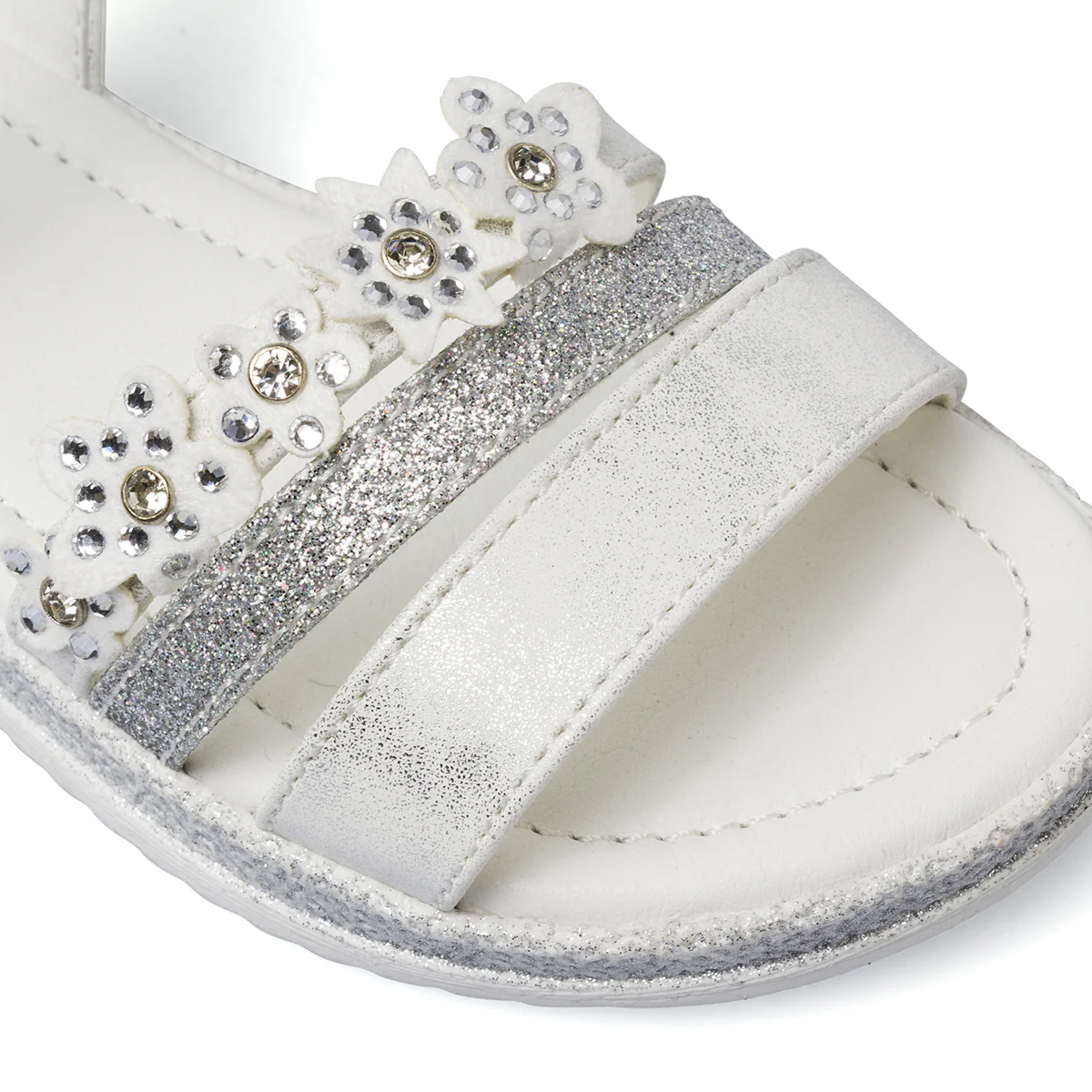 Sandali bianchi da Bambina con fiori e glitter Le scarpe di Alice - Image 5