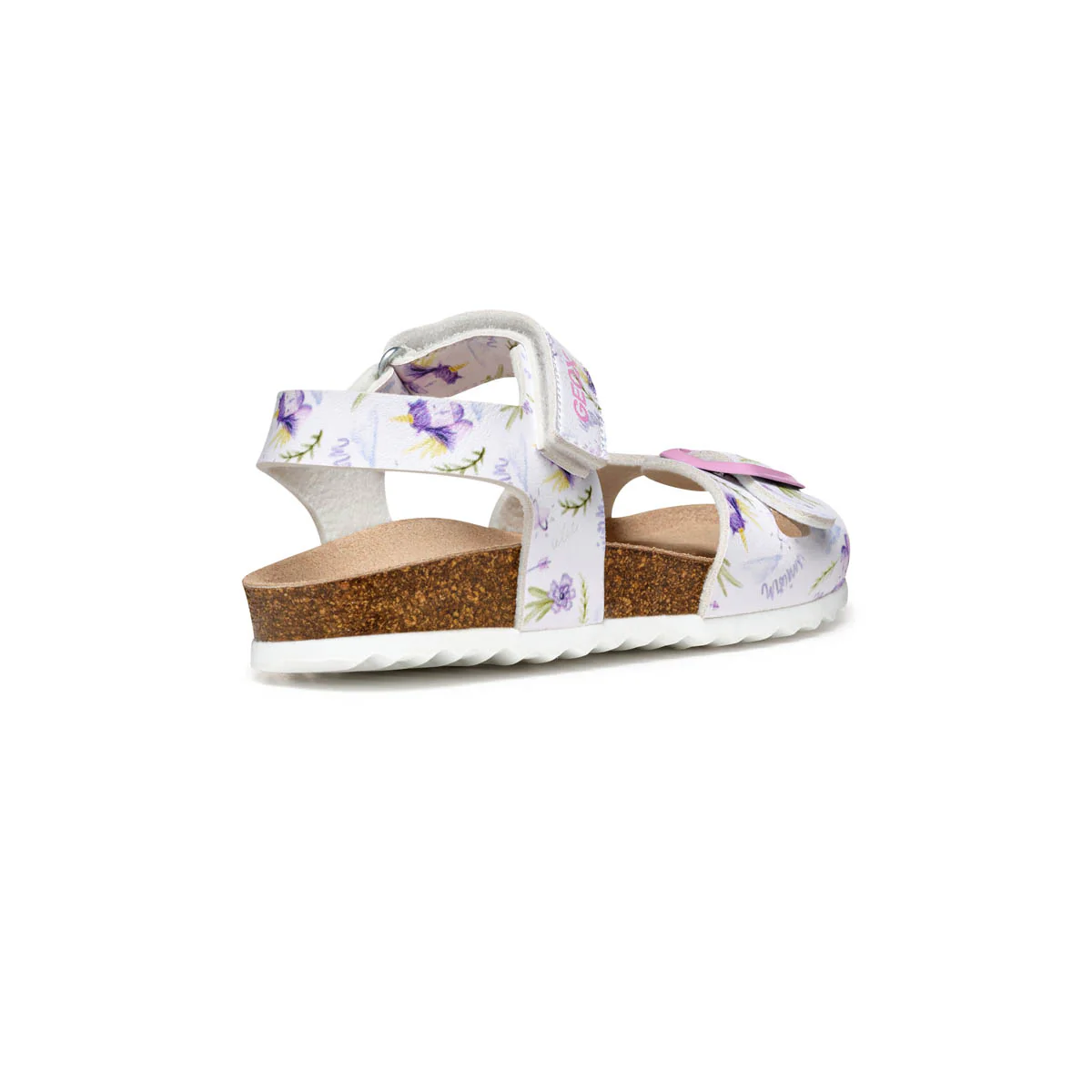 Sandali bianchi da Bambina con inserti floreali e suola traspirante Geox - Image 4