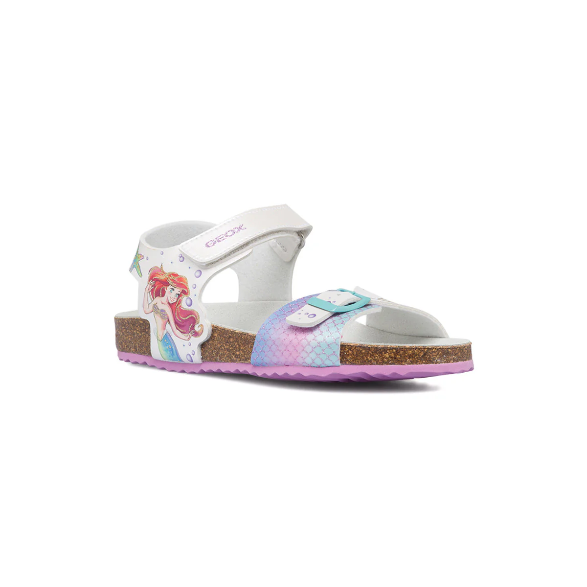 Sandali bianchi da bambina con stampa La Sirenetta Geox Adriel - Image 2