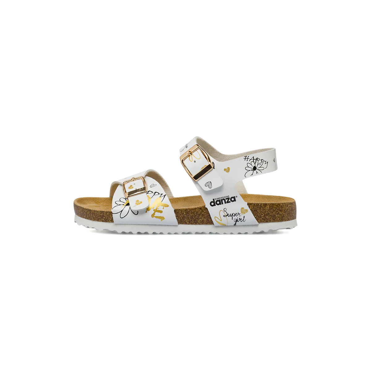 Sandali Bianchi da Bambina con stampe floreali Dimensione Danza