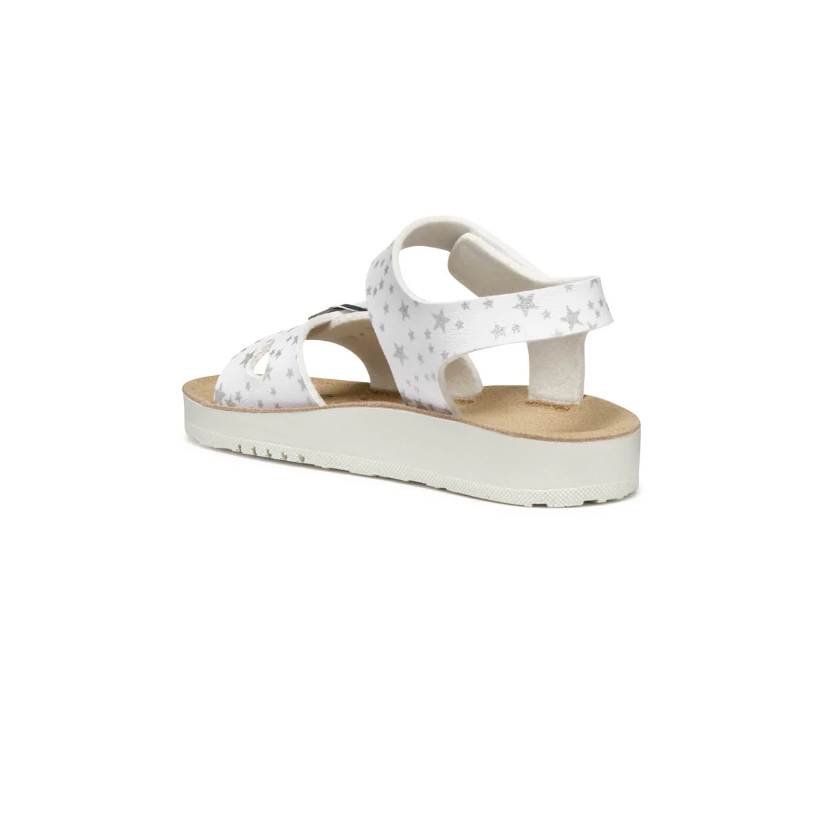 Sandali bianchi da Bambina con suola platform traspirante e stelline Geox - Image 3