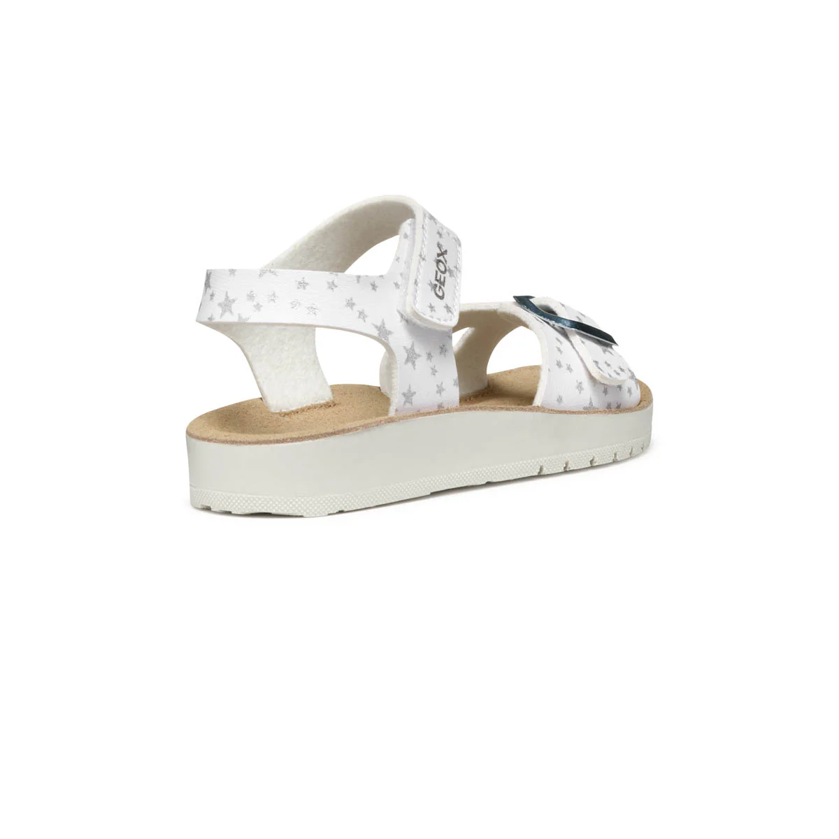 Sandali bianchi da Bambina con suola platform traspirante e stelline Geox - Image 4