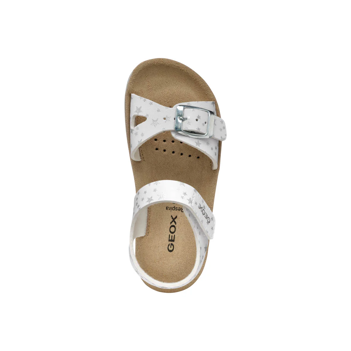 Sandali bianchi da Bambina con suola platform traspirante e stelline Geox - Image 5