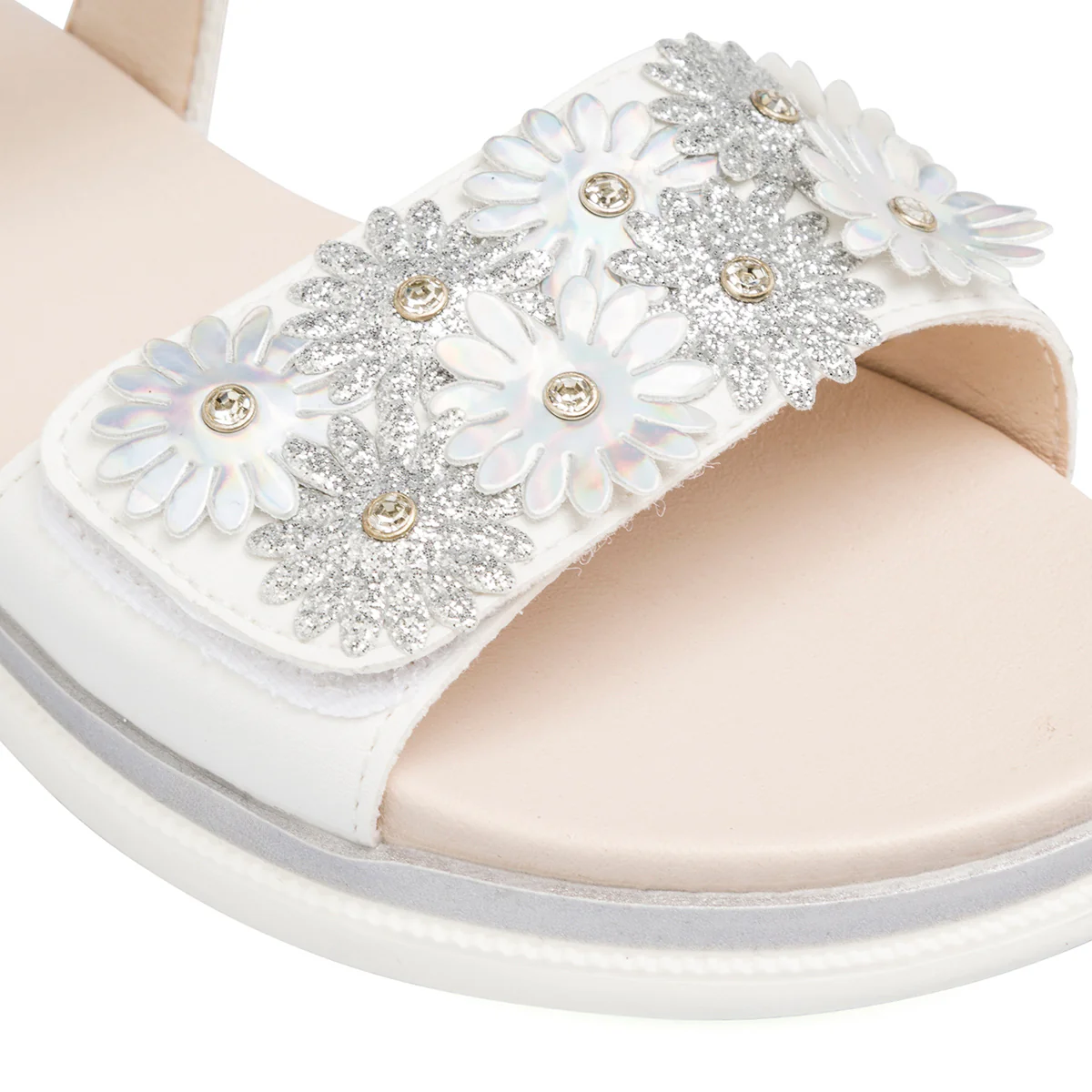 Sandali bianchi da Bambina e Ragazza con fiori e glitter Dieci Baci - Image 4