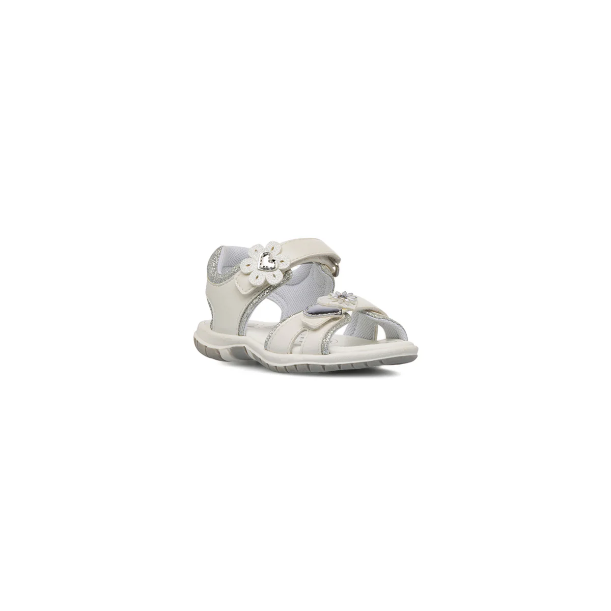 Sandali bianchi da Bambina in pelle con fiori strass e glitter Chicco - Image 2