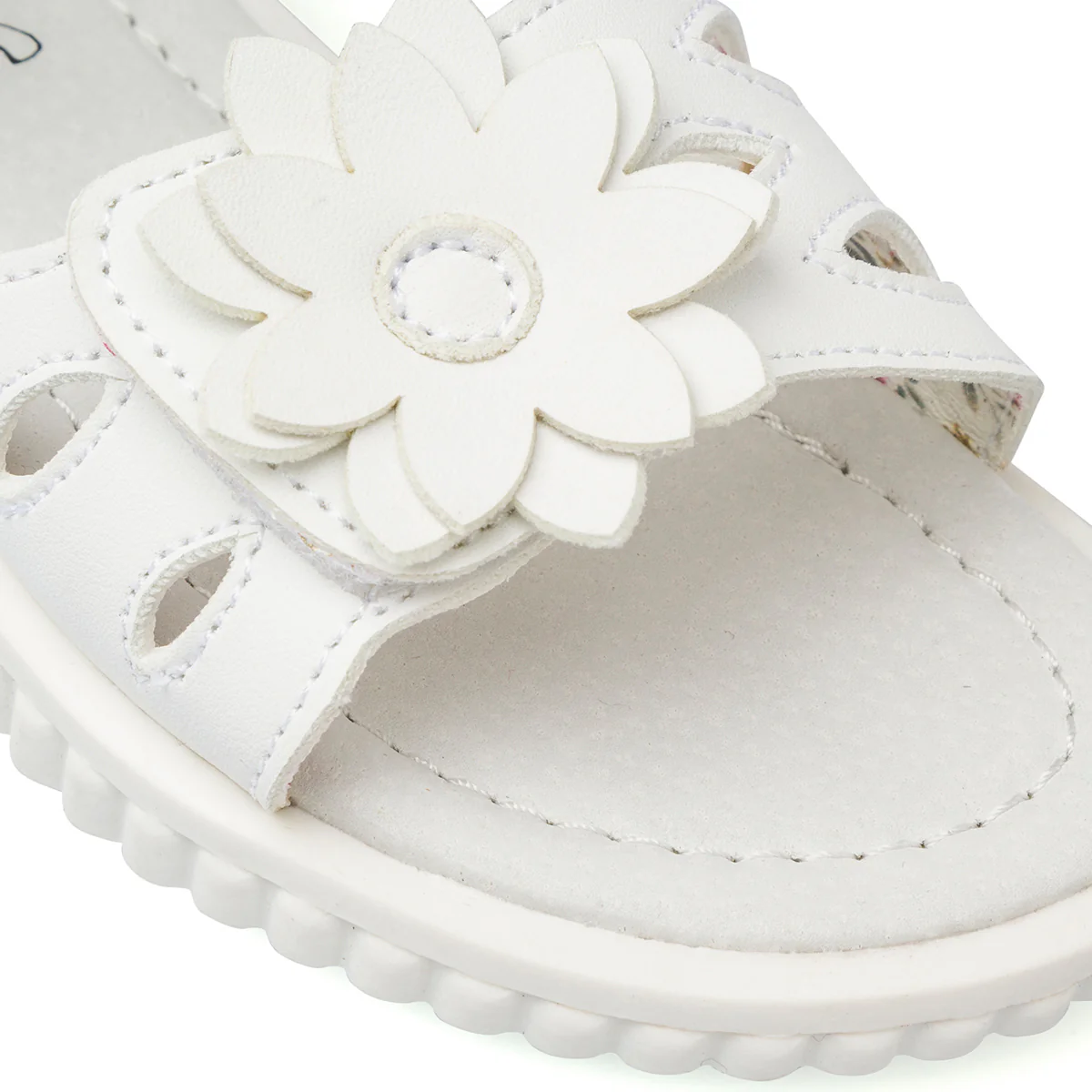 Sandali bianchi da Bambina Le scarpe di Alice con fiore - Image 4