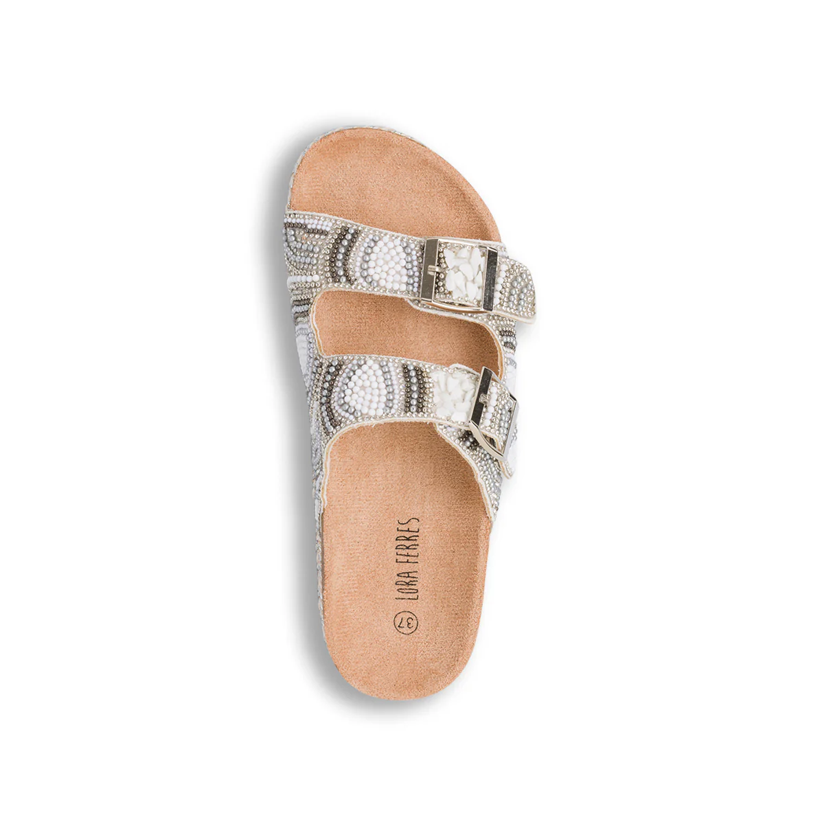 Sandali Bianchi da Donna con decorazione Perline Lora Ferres - Image 5