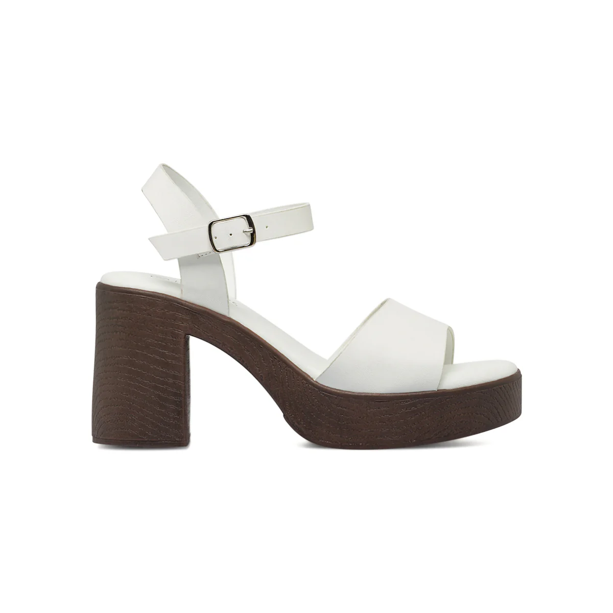 Sandali bianchi da Donna con plateau e tacco colonna 9 cm Lora Ferres