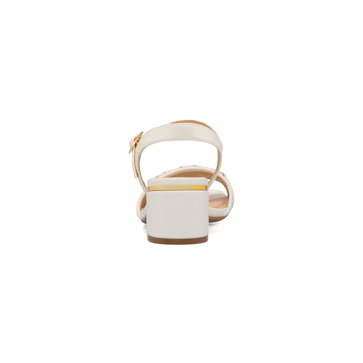 Sandali bianchi da Donna con tacco 5 cm e dettaglio effetto rafia Lora Ferres - Image 4