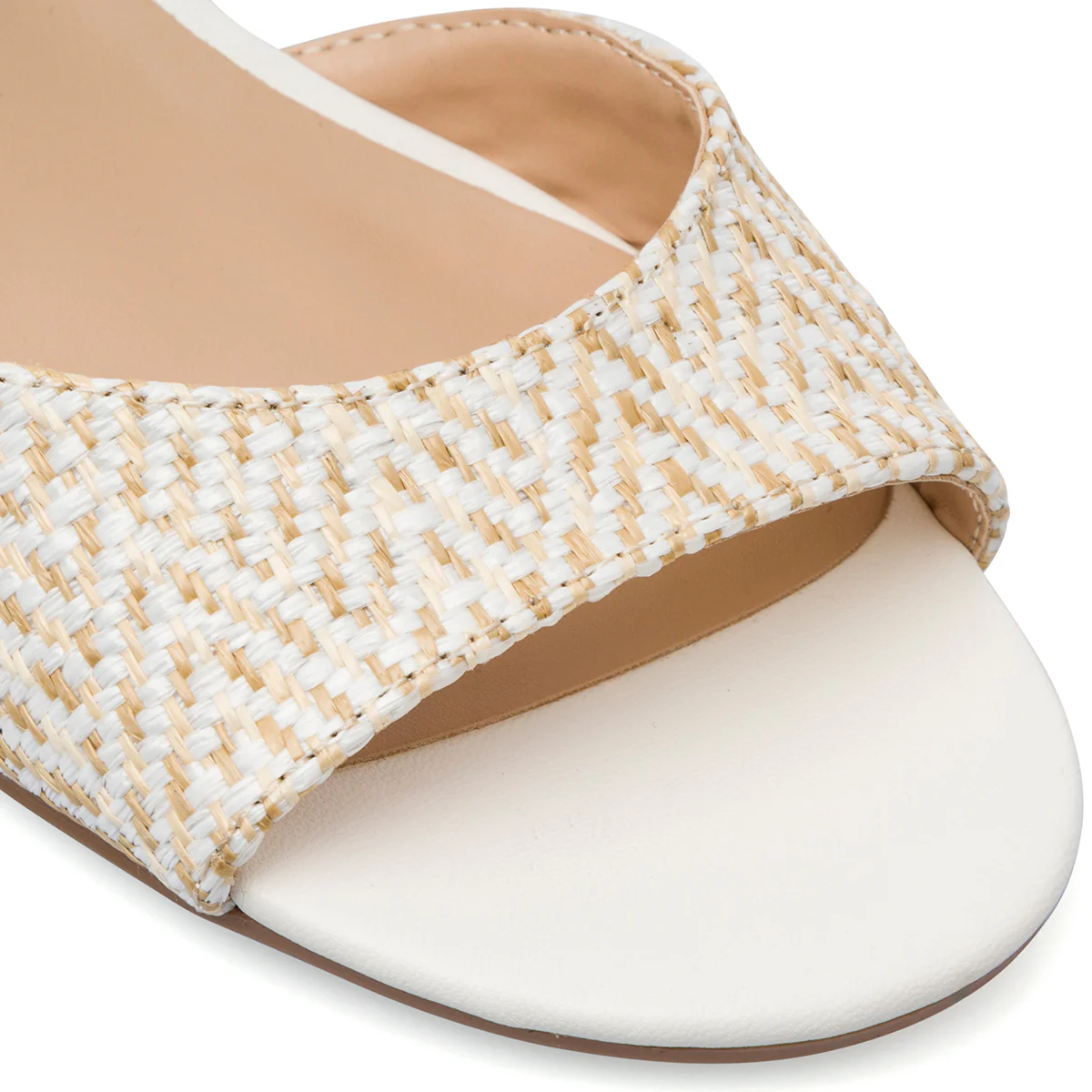 Sandali bianchi da Donna con tacco 6 cm effetto rafia Swish Jeans - Image 4