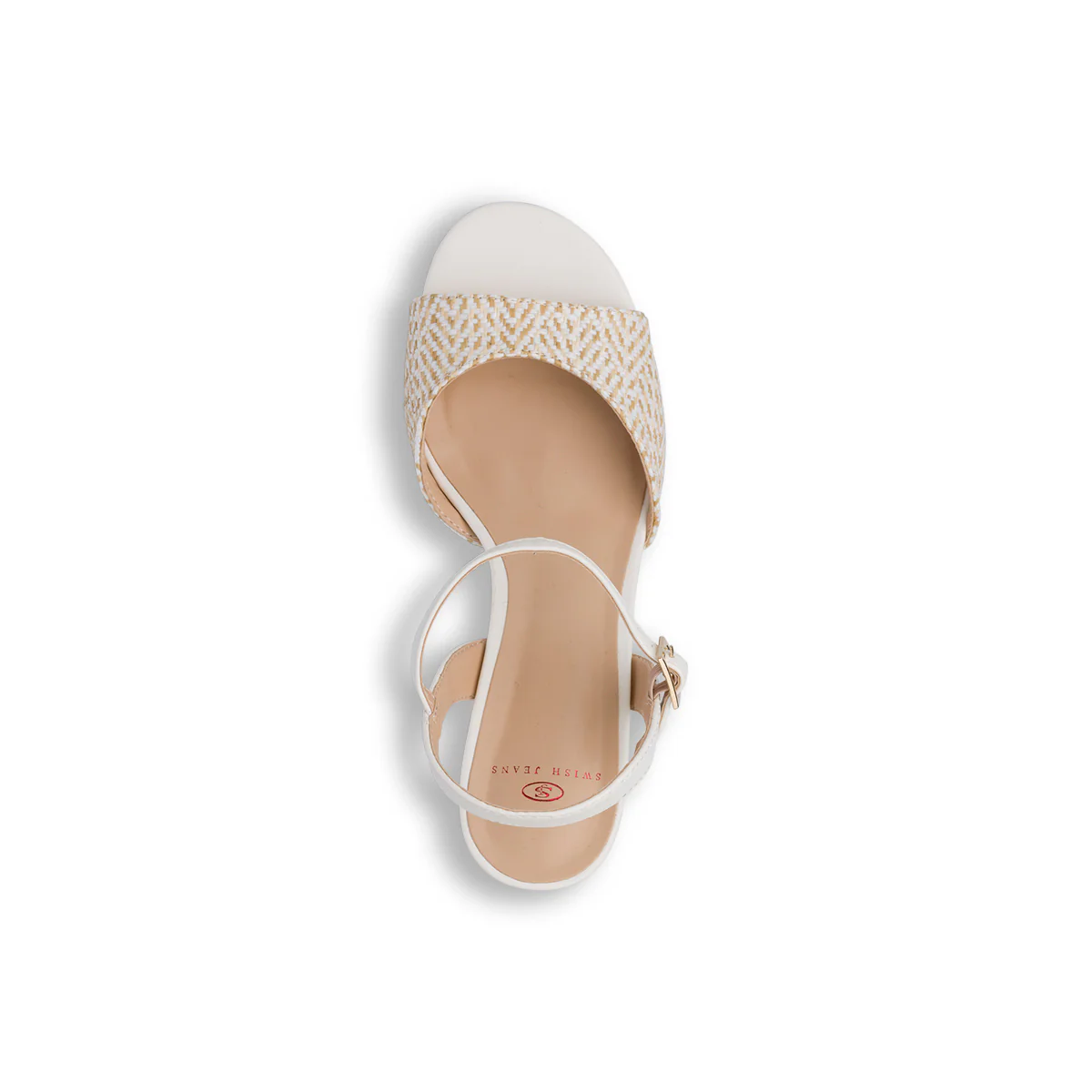 Sandali bianchi da Donna con tacco 6 cm effetto rafia Swish Jeans - Image 5