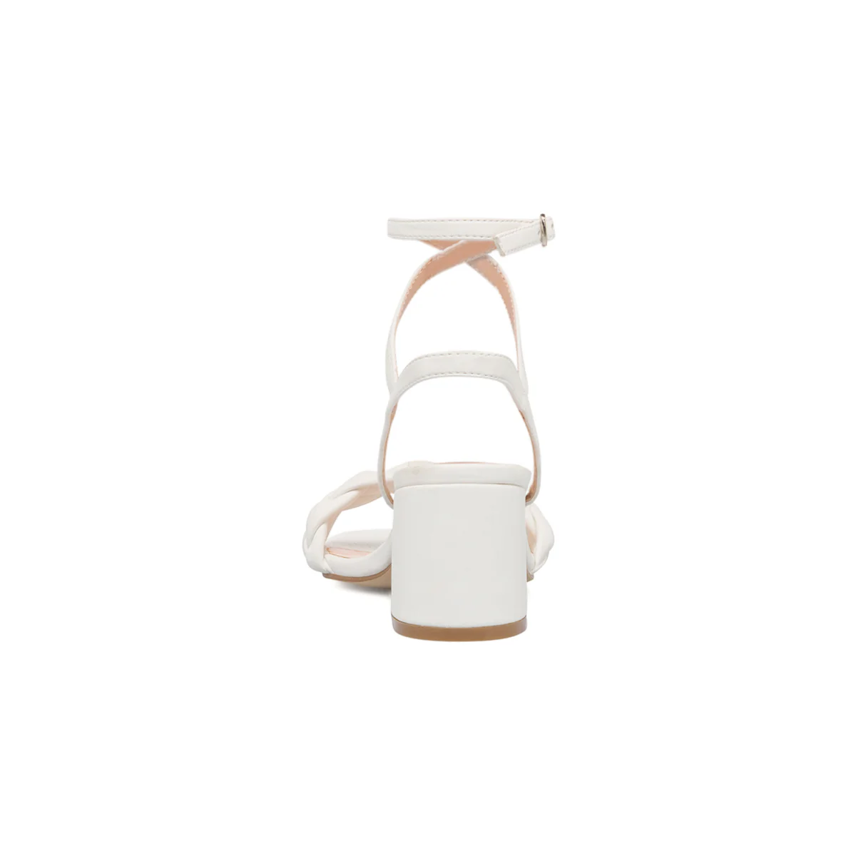 Sandali bianchi da donna con tacco a blocco 6 cm e cinturini incrociati Lora Ferres - Image 4