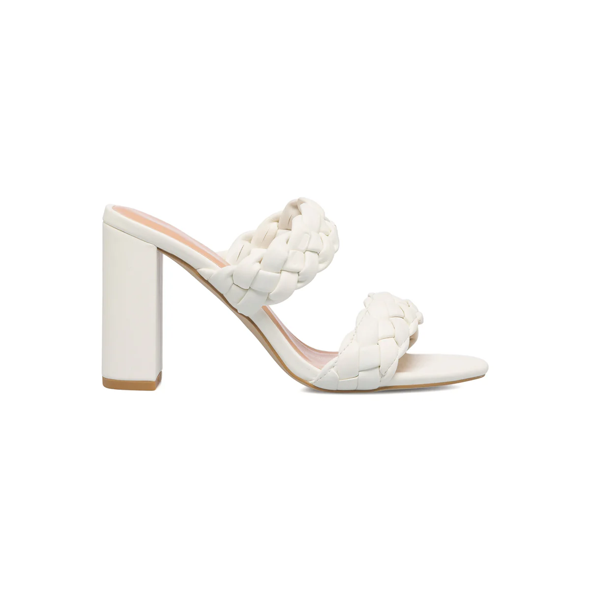 Sandali bianchi da donna con tacco a blocco 9 cm e doppia fascia Lora Ferres