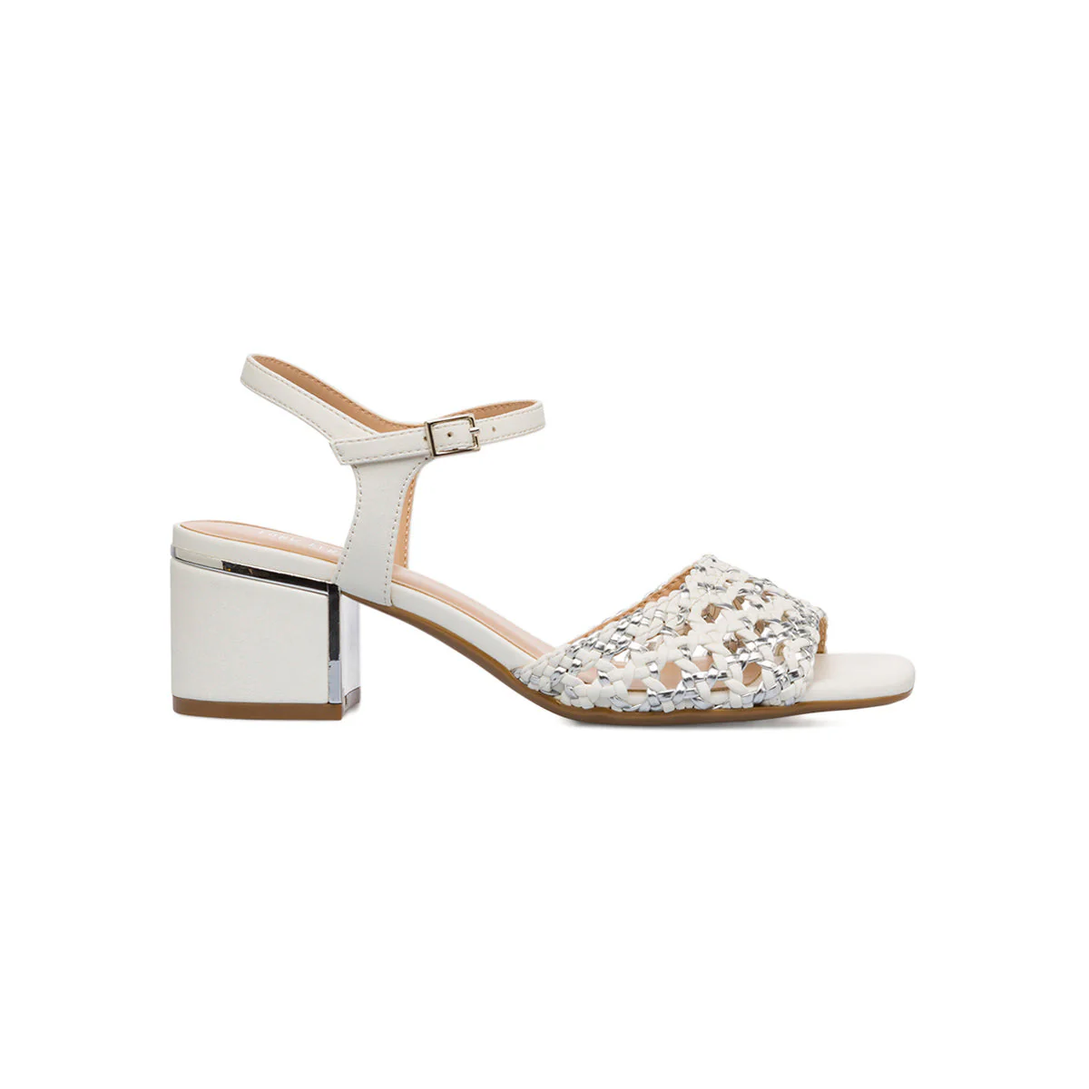 Sandali bianchi da Donna con tramatura intrecciata e tacco 5 cm Lora Ferres - Image 4