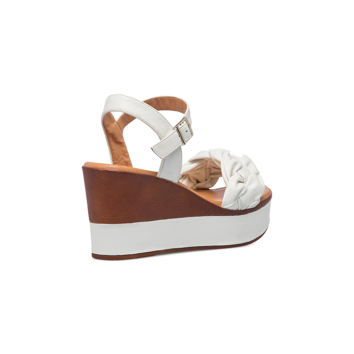 Sandali bianchi da donna con zeppa 8 cm Lora Ferres - Image 3