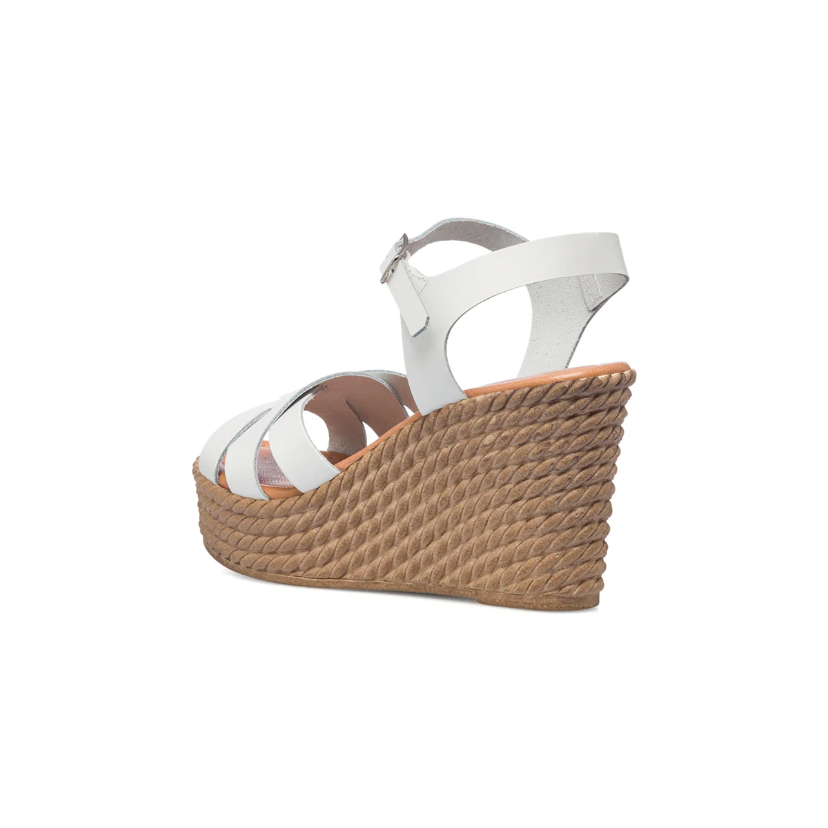 Sandali bianchi da donna con zeppa 9 cm Lora Ferres - Image 3