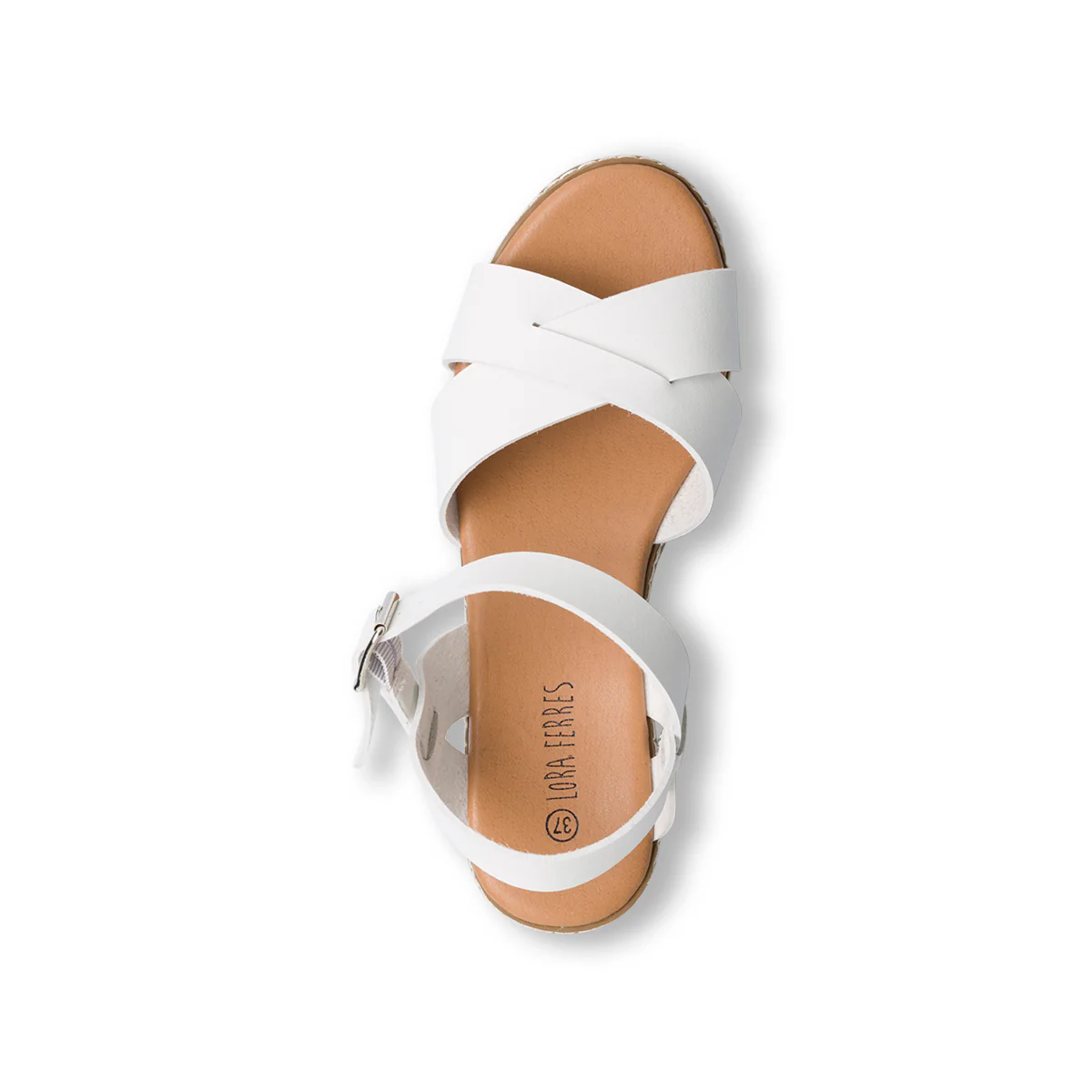 Sandali bianchi da donna con zeppa in corda 6 cm Lora Ferres - Image 5