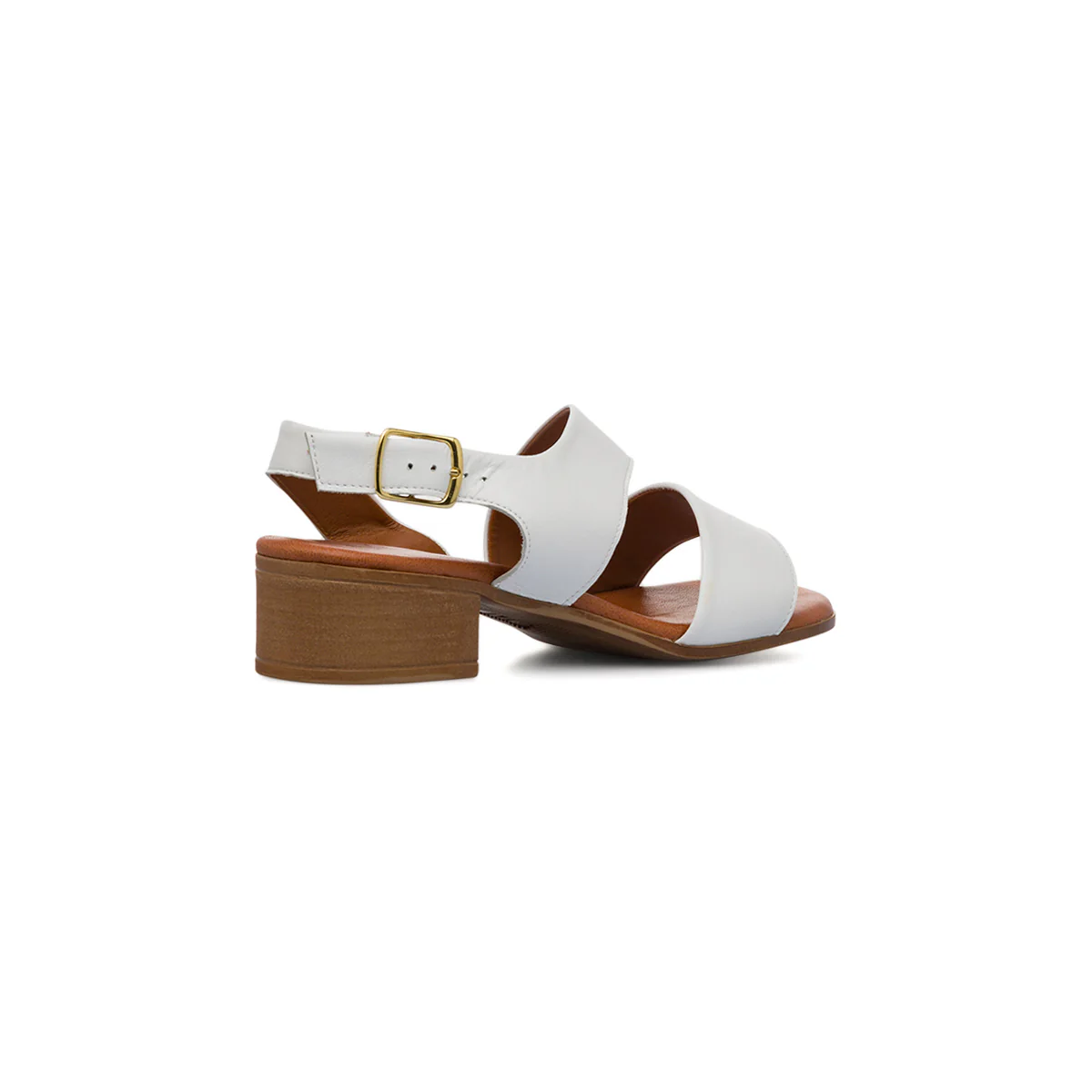 Sandali bianchi da Donna in pelle con cinturino e tacco 3,5 cm P Essentials - Image 3