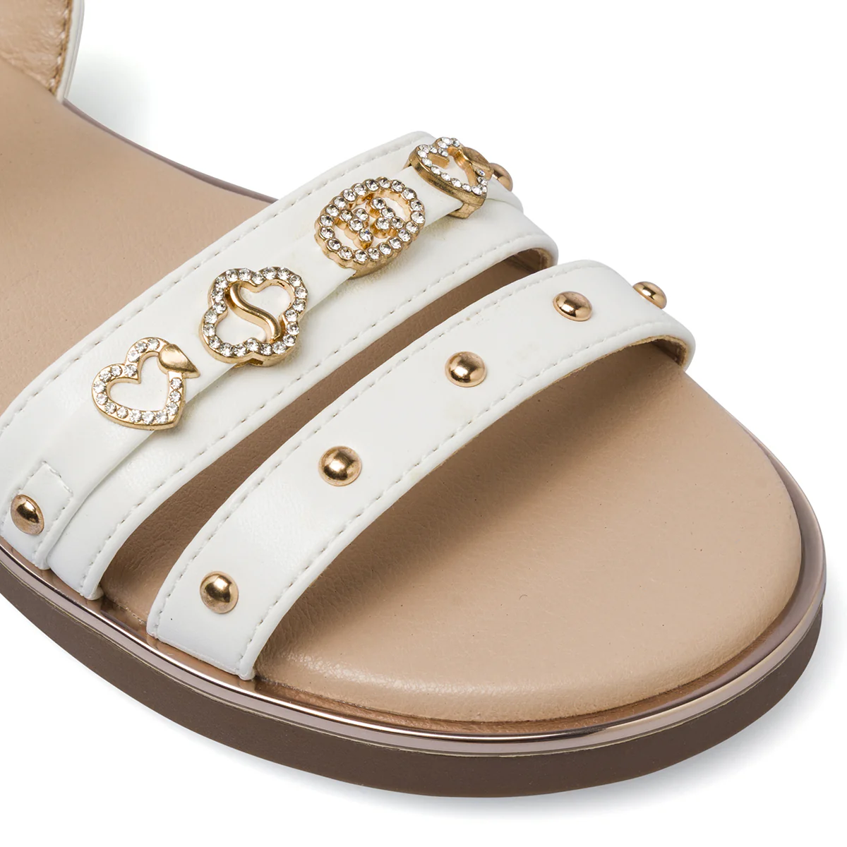 Sandali bianchi da Ragazza con charms strass e borchie Dieci Baci - Image 4