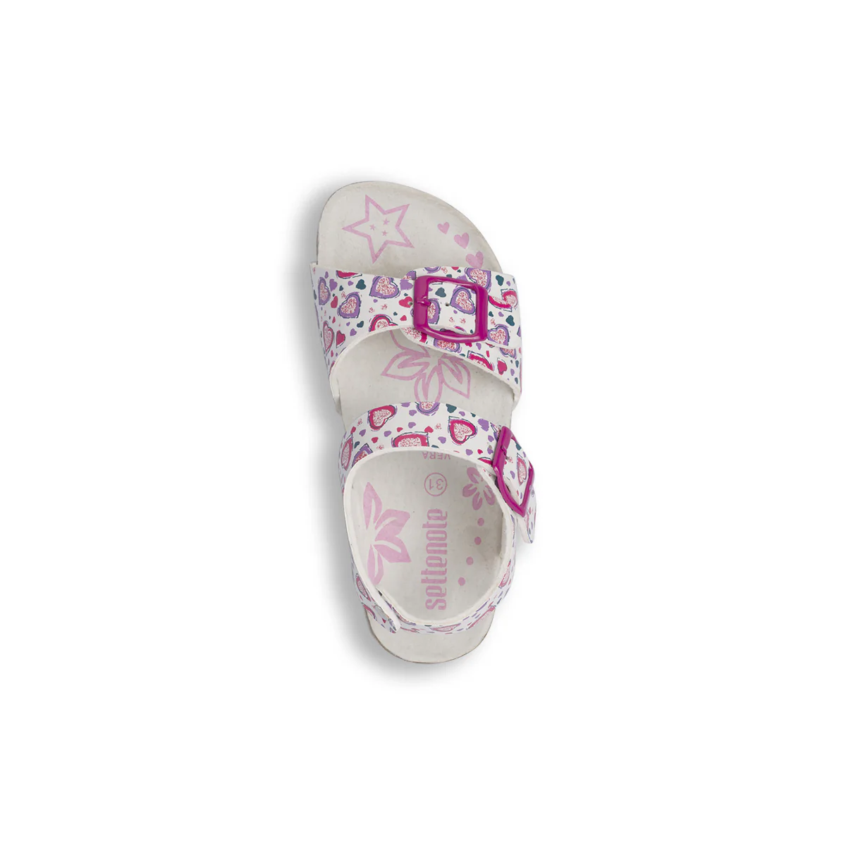 Sandali bianchi da Ragazza con cuori e soletta in pelle Settenote - Image 6
