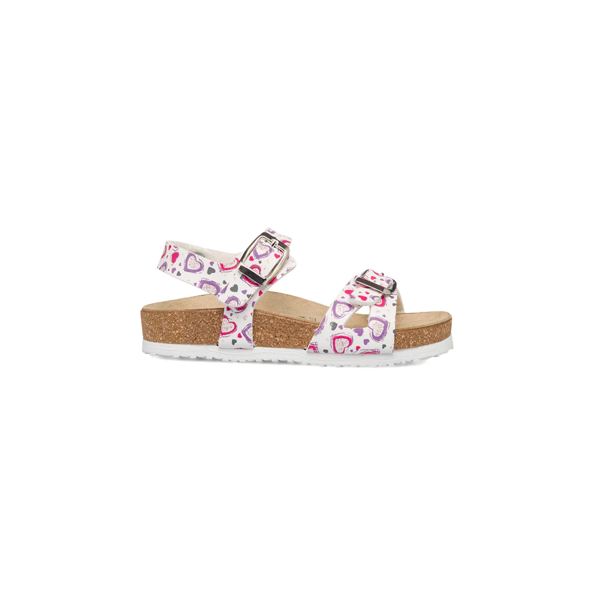 Sandali bianchi da ragazza con cuoricini glitterati Settenote