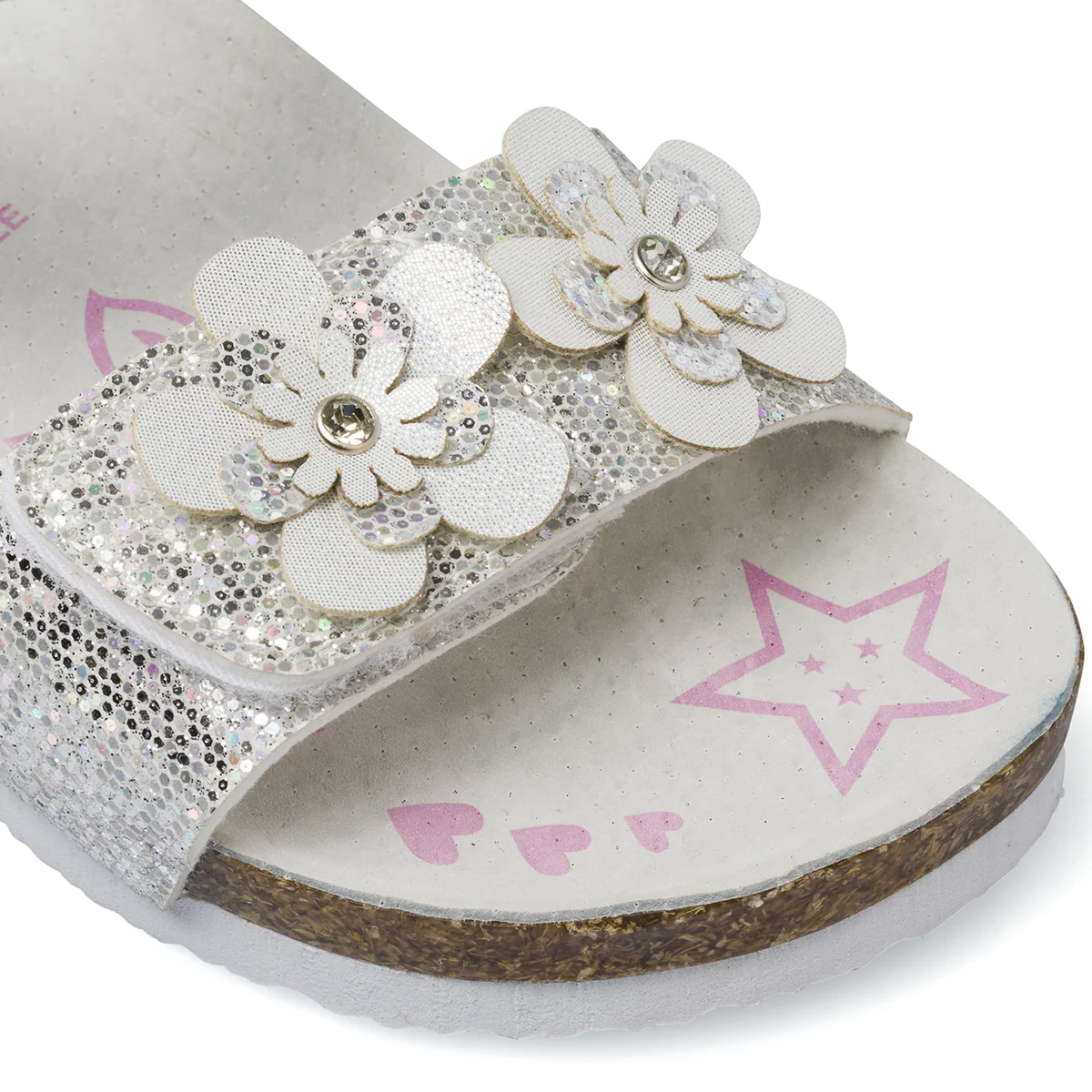 Sandali bianchi da Ragazza con glitter e sottopiede in pelle Settenote - Image 5