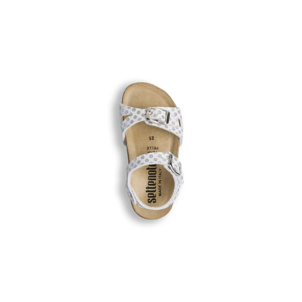 Sandali bianchi da ragazza con pois argento Settenote - Image 5