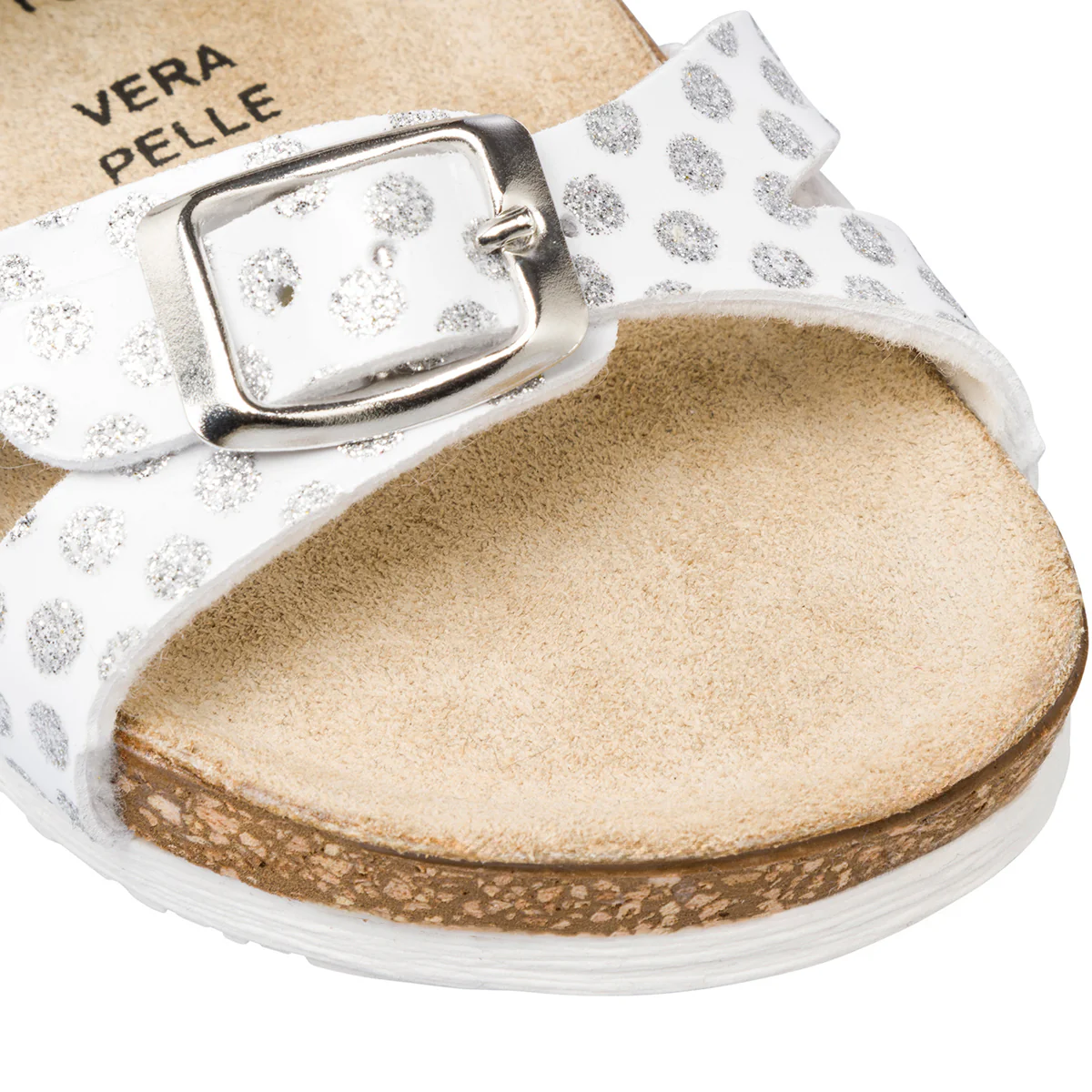 Sandali bianchi da ragazza con pois argento Settenote - Image 6