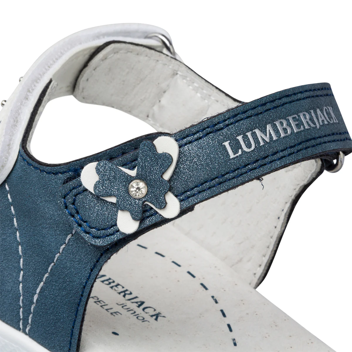 Sandali bianchi e blu da bambina con fiorellini Lumberjack Linda - Image 6