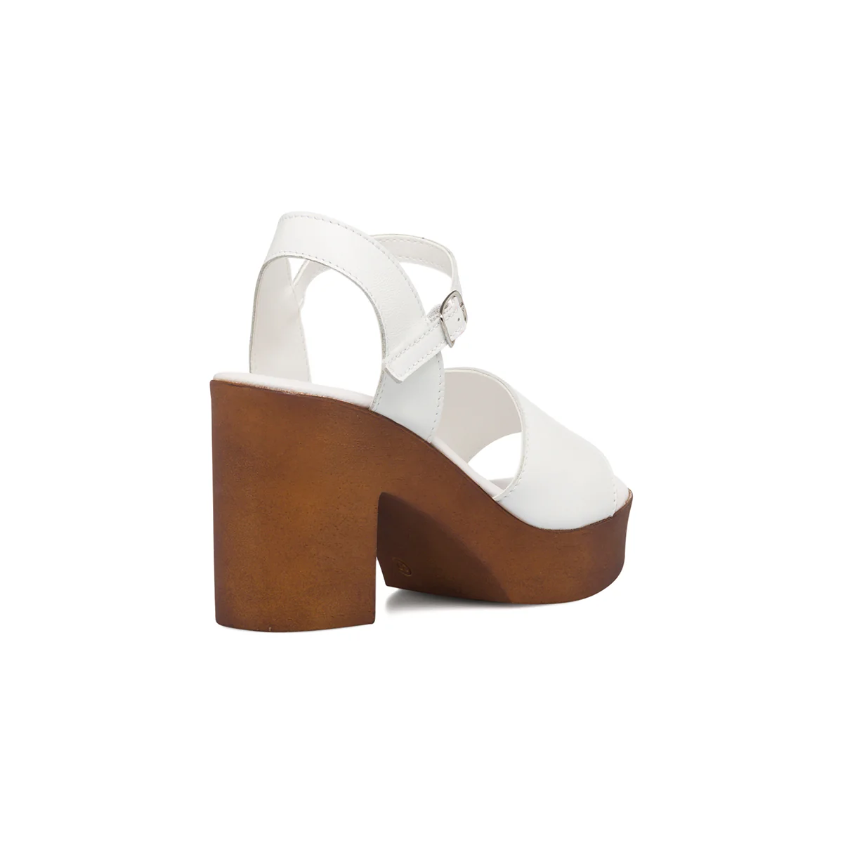 Sandali bianchi in pelle da donna con tacco a blocco 9 cm e plateau Primopiano - Image 3