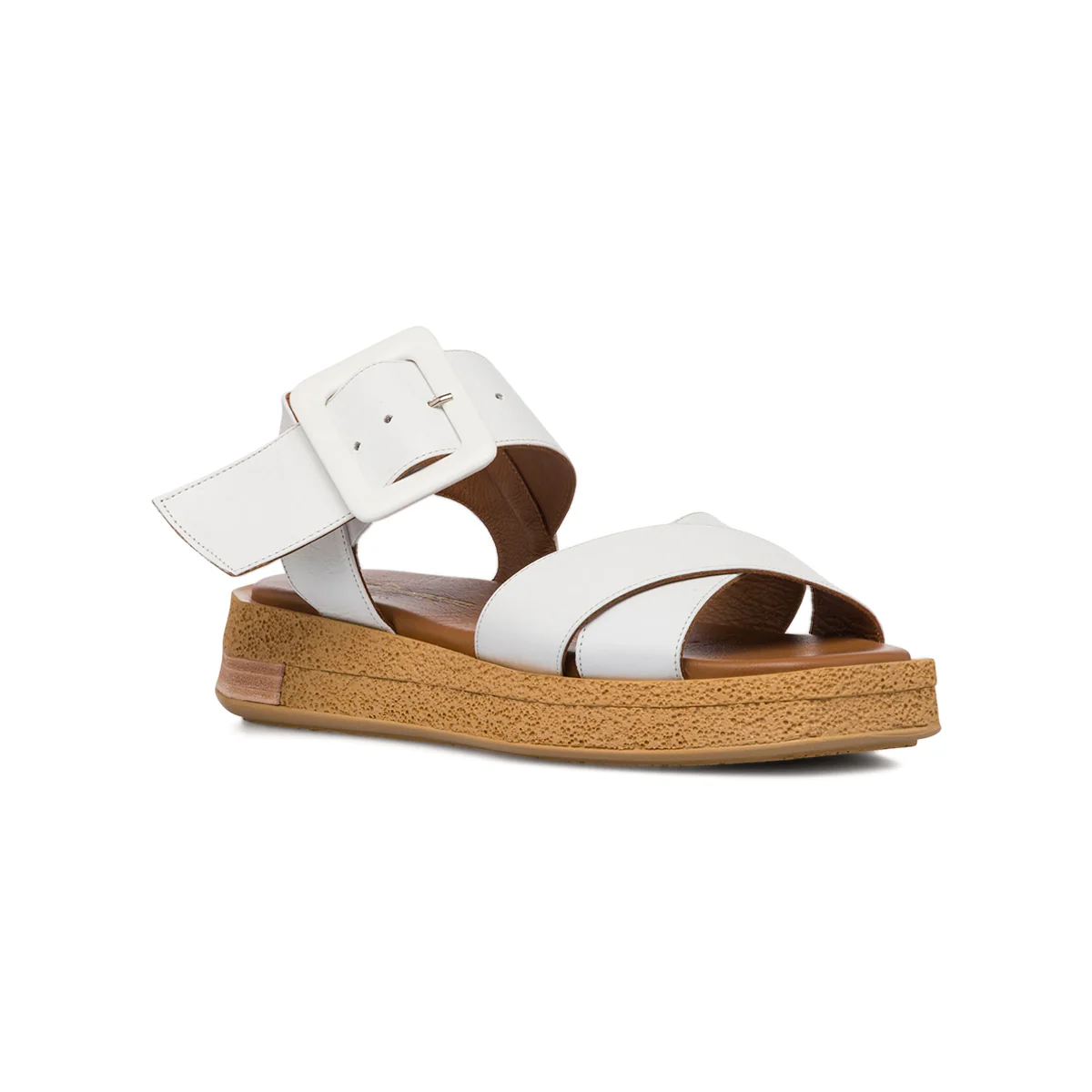 Sandali bianchi in pelle da donna con zeppa Lumberjack Rosanna - Image 2