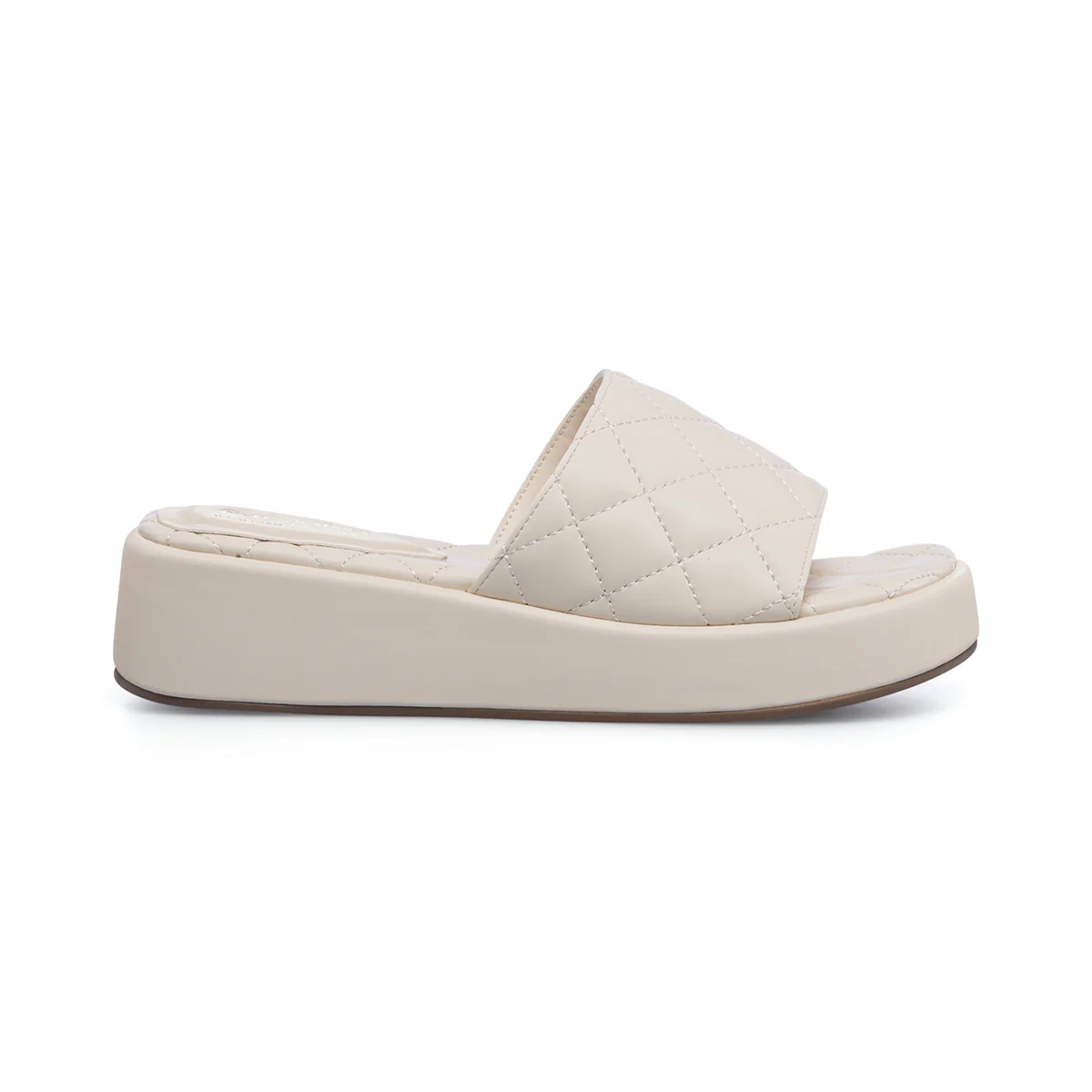 Sandali bianchi in "pelle vegana" trapuntata da donna con zeppa 4 cm Call It Spring Nalaa
