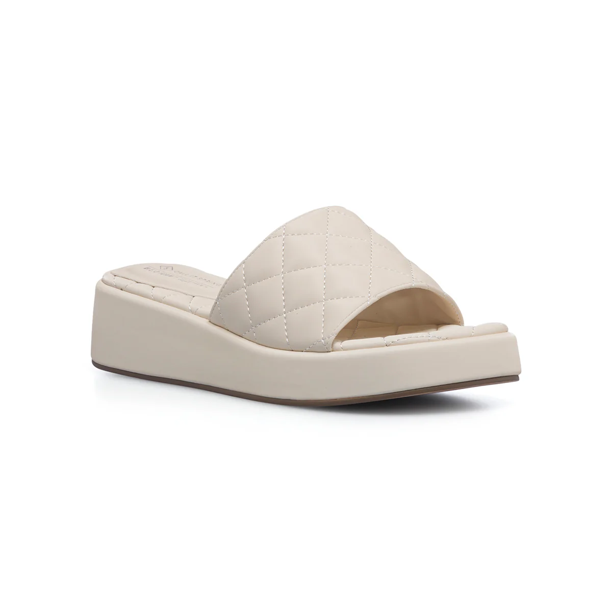 Sandali bianchi in "pelle vegana" trapuntata da donna con zeppa 4 cm Call It Spring Nalaa - Image 2