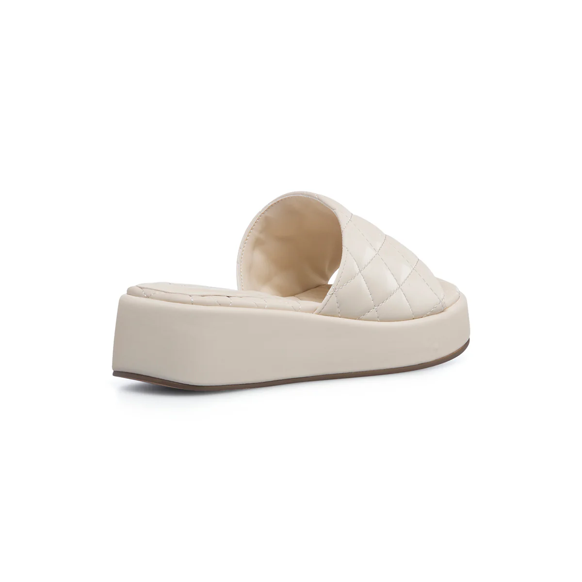 Sandali bianchi in "pelle vegana" trapuntata da donna con zeppa 4 cm Call It Spring Nalaa - Image 3