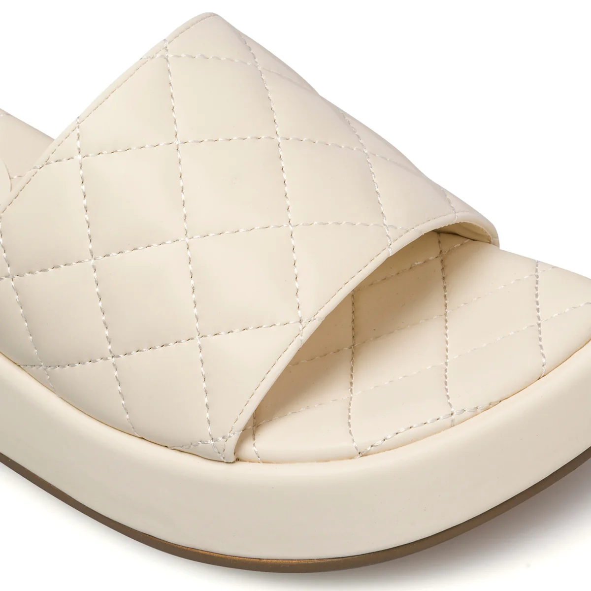 Sandali bianchi in "pelle vegana" trapuntata da donna con zeppa 4 cm Call It Spring Nalaa - Image 5