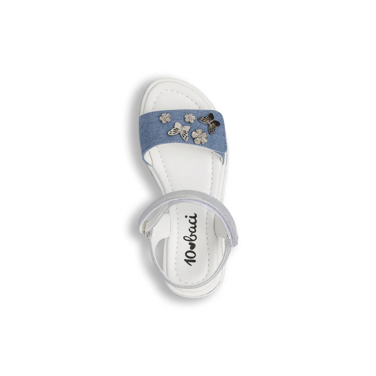 Sandali Blu da Bambina effetto denim con decorazioni Dieci Baci - Image 5