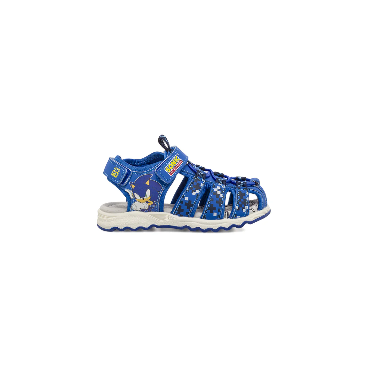 Sandali blu da Bambino a punta chiusa con cinturini a strappo Sonic
