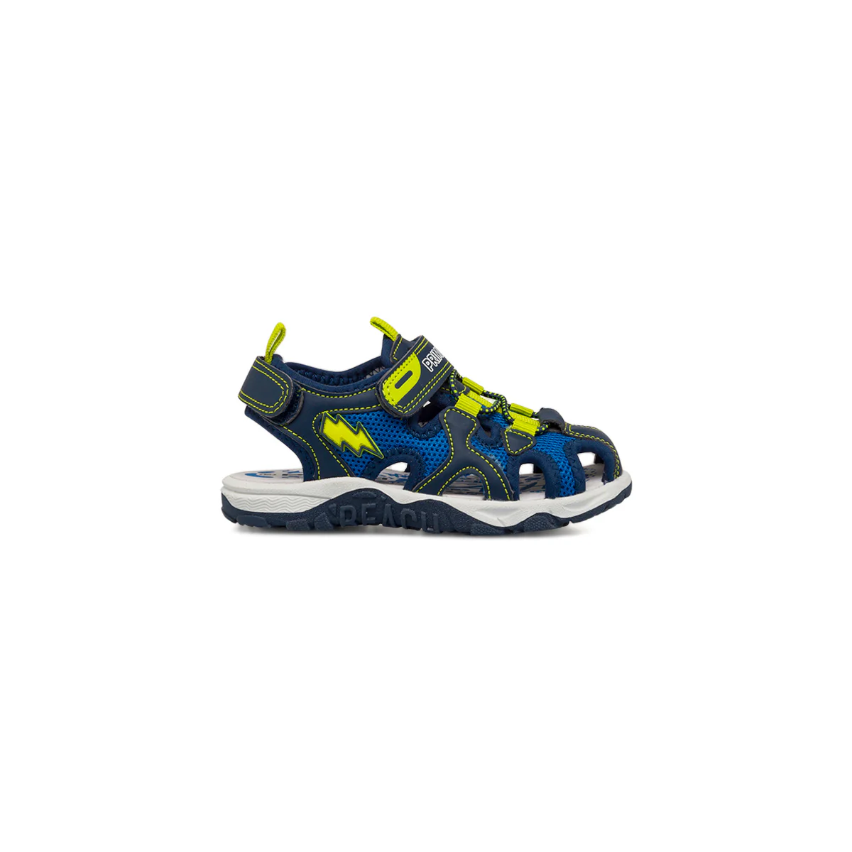 Sandali blu da Bambino chiusi con con dettagli fluo ed elastico Primigi